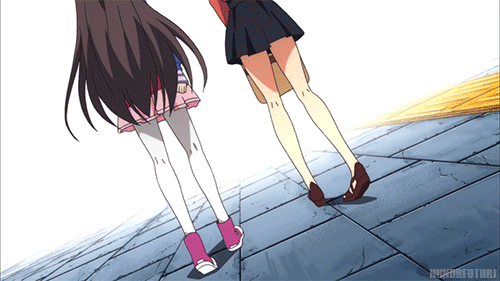 1boy, 2girls, amakusa_kanade, animated, animated_gif, brown_hair, censored, light_beam