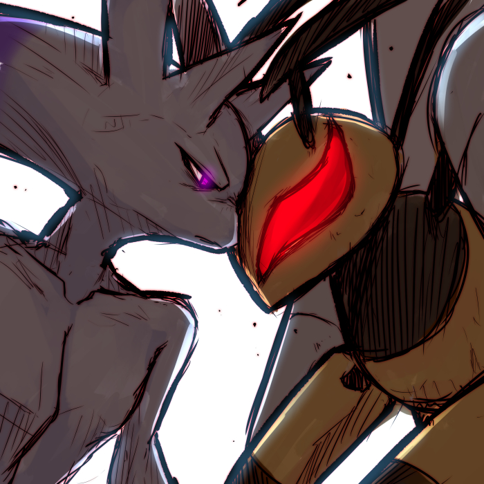 beedrill, glowing, glowing_eyes, insect, kuresento, mega_beedrill, mega_mewtwo_y, mega_pokemon