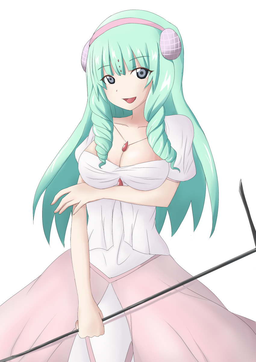 1girl, blue_eyes, blue_hair, breasts, cleavage, drill_hair, dunya_mustashim, highres
