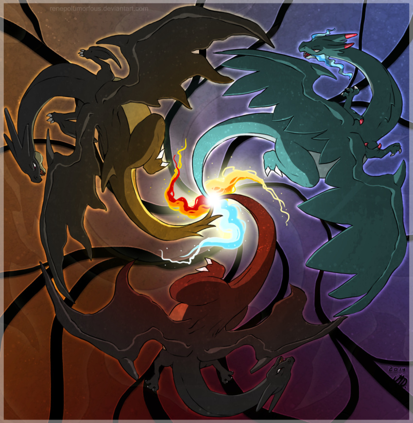 10s, alternate_color, blue_fire, charizard, dragon, fire, mega_charizard_x, mega_charizard_y
