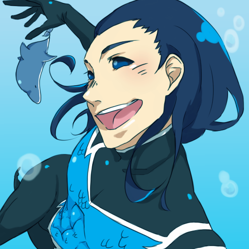 1boy, aqua_lad, black_hair, bodysuit, cartoon_network, dc_comics, dolphin, garth