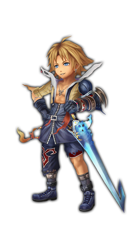 1boy, blonde_hair, final_fantasy, final_fantasy_explorers, final_fantasy_x, full_body, male_focus, official_art