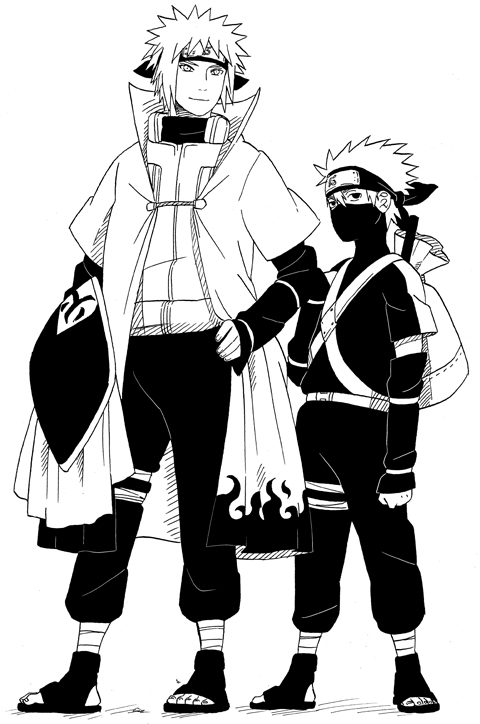 2boys, hatake_kakashi, male_focus, multiple_boys, namikaze_minato, naruto, tagme, terragin