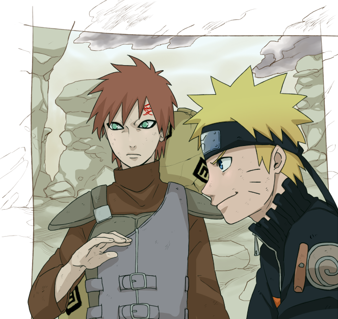 2boys, gaara, lasting-801, male_focus, multiple_boys, naruto, redhead, spiky_hair