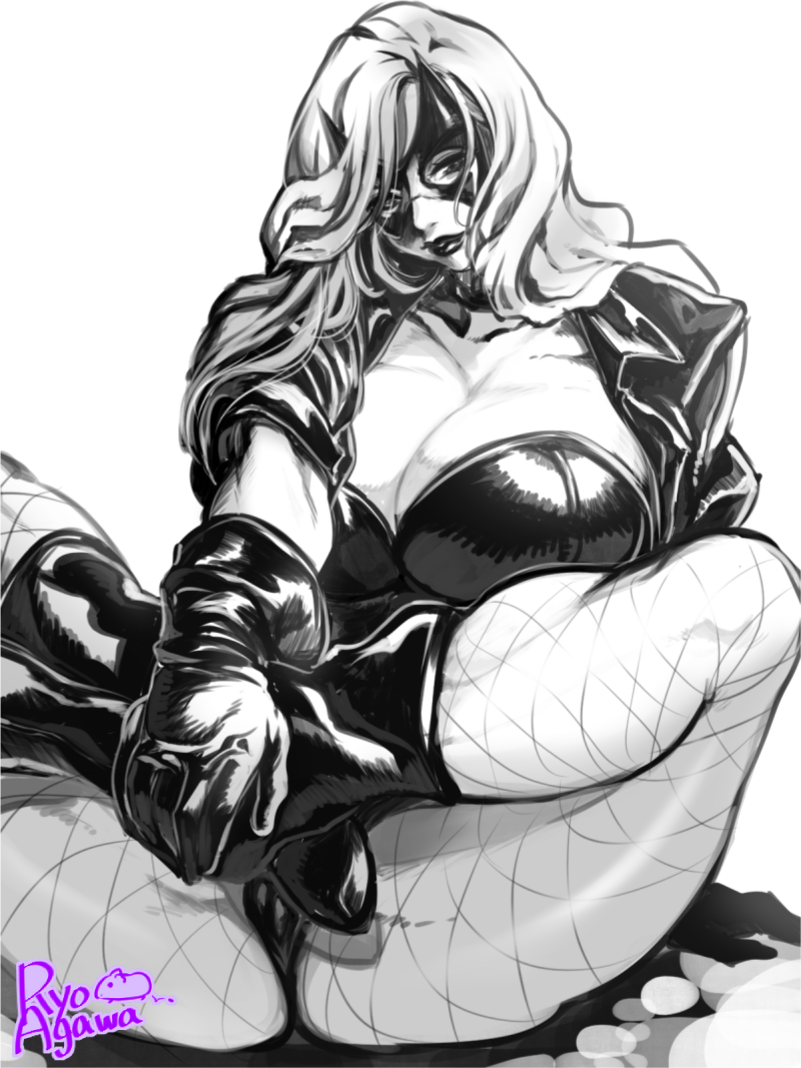 1girl, agawa_ryou, artist_name, black_canary, black_gloves, boots, breasts, cleavage