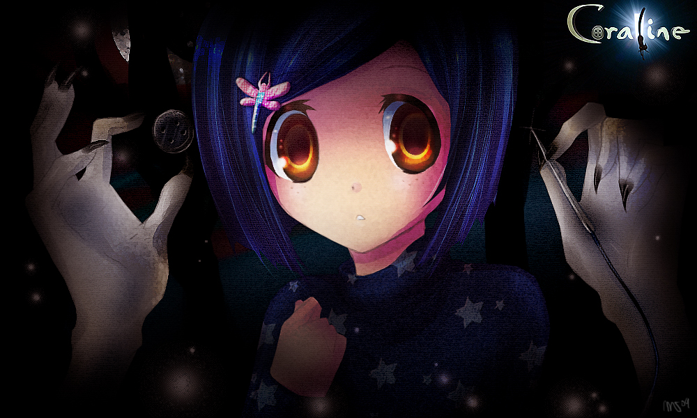 coraline, cute, freckles, hands, stars
