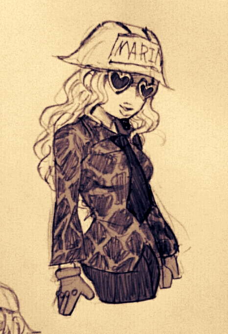 1girl, breasts, female, genderswap, hat, jango_(one_piece), marine, monochrome