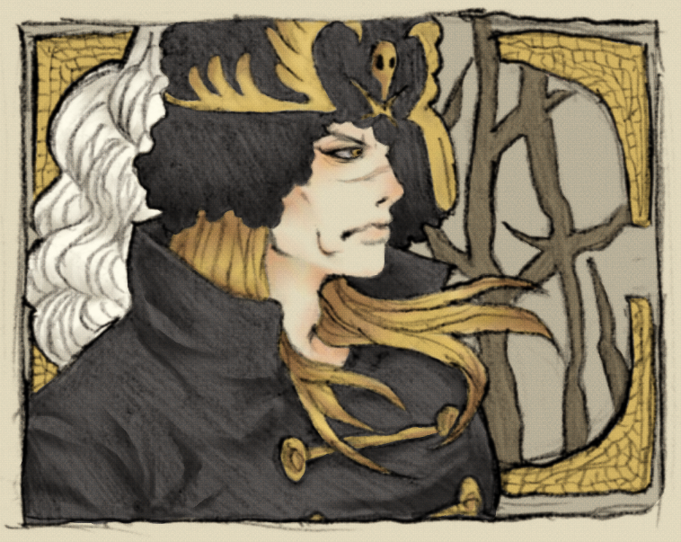 1boy, blonde_hair, dressrosa, hat, hat_over_one_eye, jolly_roger, long_hair, one_piece, pirate, ryu-911, scar, suleiman, uniform