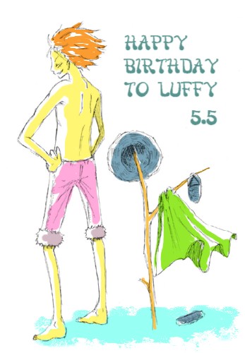 1boy, birthday, headwear_removed, male_focus, monkey_d_luffy, nanako_(skr7k), one_piece, scar