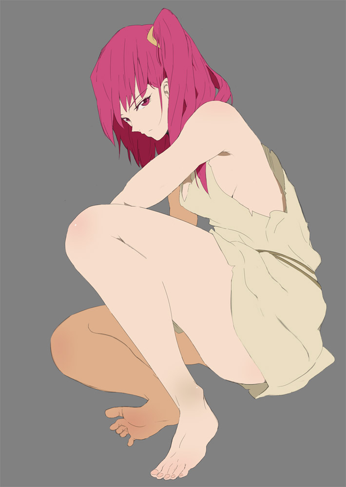 1girl, barefoot, breasts, feet, female, full_body, kon_(kdash), looking_at_viewer
