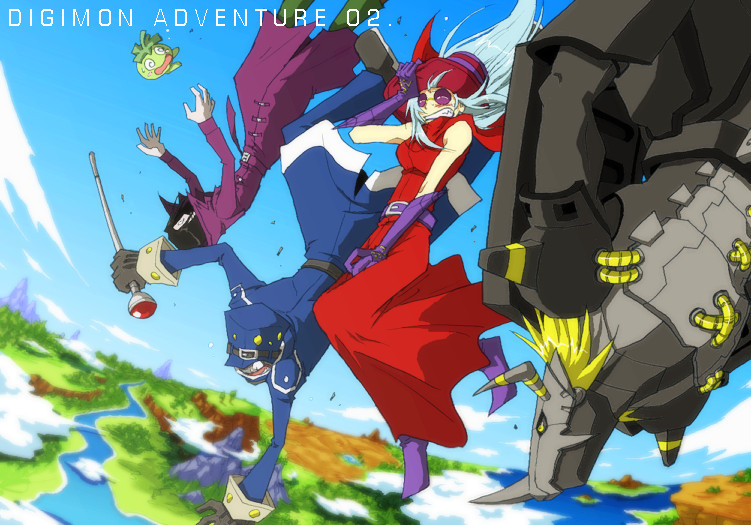 arachnemon, blackwargreymon, digimon, digimon_adventure, digimon_adventure_02, mummymon, oikawa_yukio, parody