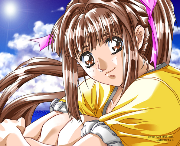 1girl, brown_hair, chisa_aoki, doukoku_soshite, game_cg, looking_at_viewer, solo, yokota_mamoru