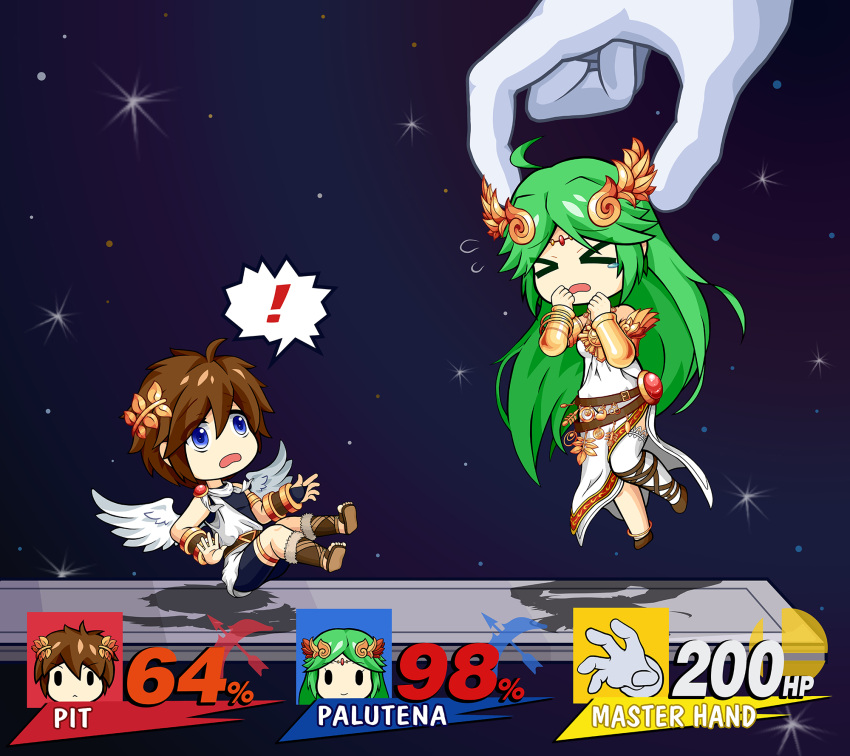 !, >_<, angel_wings, chibi, closed_eyes, highres, jewelry, kid_icarus