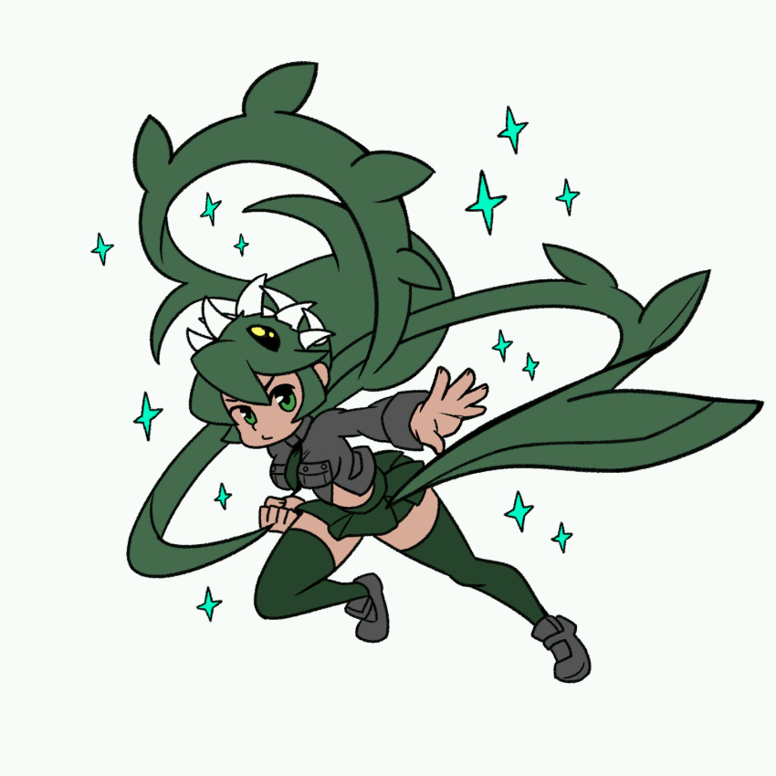 1girl, alex_ahad, angry, bangs, battle_pose, breast_pocket, breasts, chibi