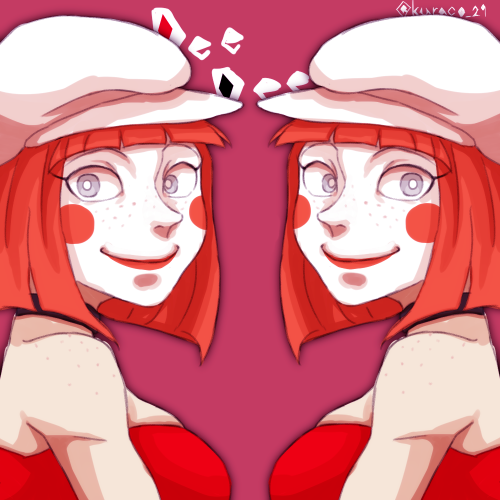 2girls, artist_name, bangs, batman_(series), batman_beyond, blunt_bangs, blush_stickers, cabbie_hat