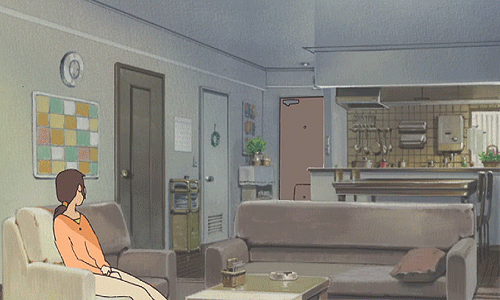 animated, animated_gif, brown_hair, couch, digimon, digimon_adventure, goggles, kitchen