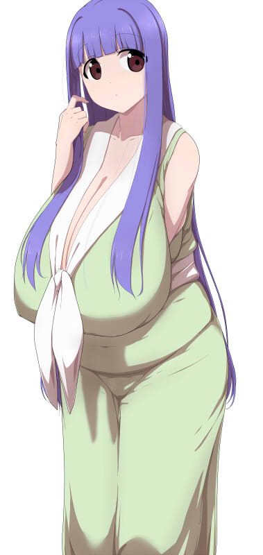 1girl, bare_shoulders, blue_hair, breasts, brown_eyes, cleavage, dress, female