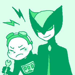 2boys, cape, cartoon_network, dc_comics, gizmo_(dc), goggles, goggles_on_head, green