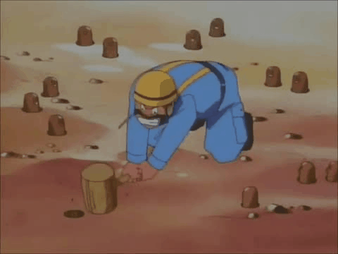 1boy, angry, animated, animated_gif, diglett, lowres, male_focus, mallet