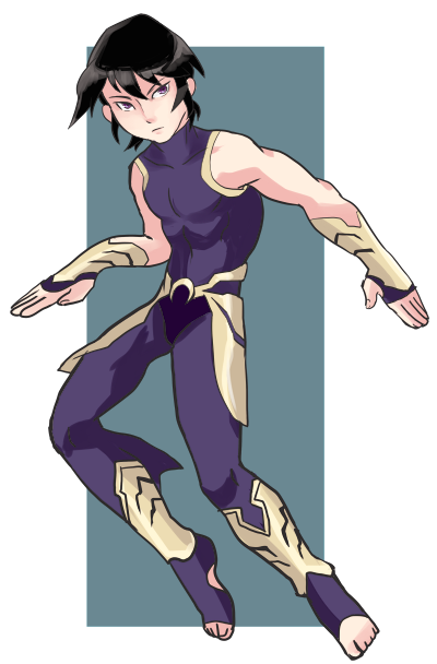 1boy, aquaman_(series), black_hair, bodysuit, border, dc_comics, full_body, imo_(ume_syrop)