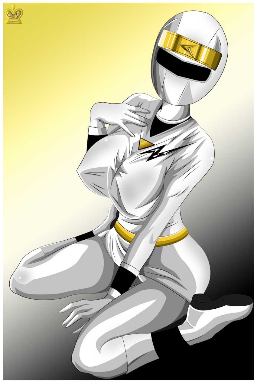 1girl, breasts, erect_nipples, large_breasts, legs, ninja_sentai_kakuranger, pose, power_rangers