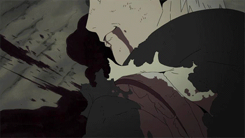 4boys, animated, animated_gif, battle, black_hair, black_sclera, blonde_hair, blood