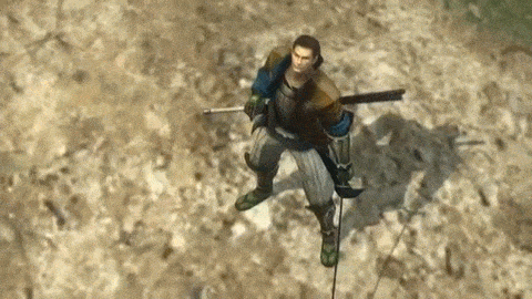 animated, animated_gif, armor, date_masamune_(sengoku_basara), flying, horse, lowres, multiple_boys