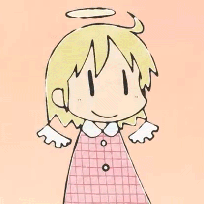 angel, animated, animated_gif, helvetica_standard, lowres, nichijou, pino_(helvetica_standard), smile, wings, |_|