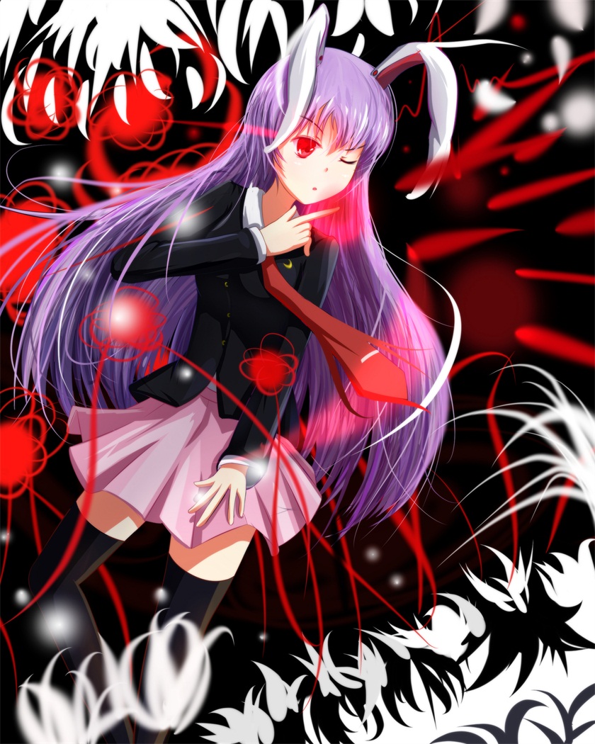 1girl, animal_ears, black_legwear, blazer, bullet, buttons, crescent, crescent_moon