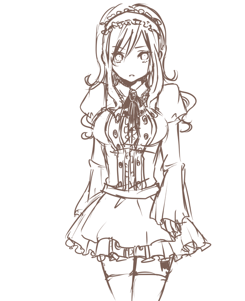 1girl, apron, asuta1102, breasts, fairy_tail, juvia_loxar, lolita_fashion, long_hair