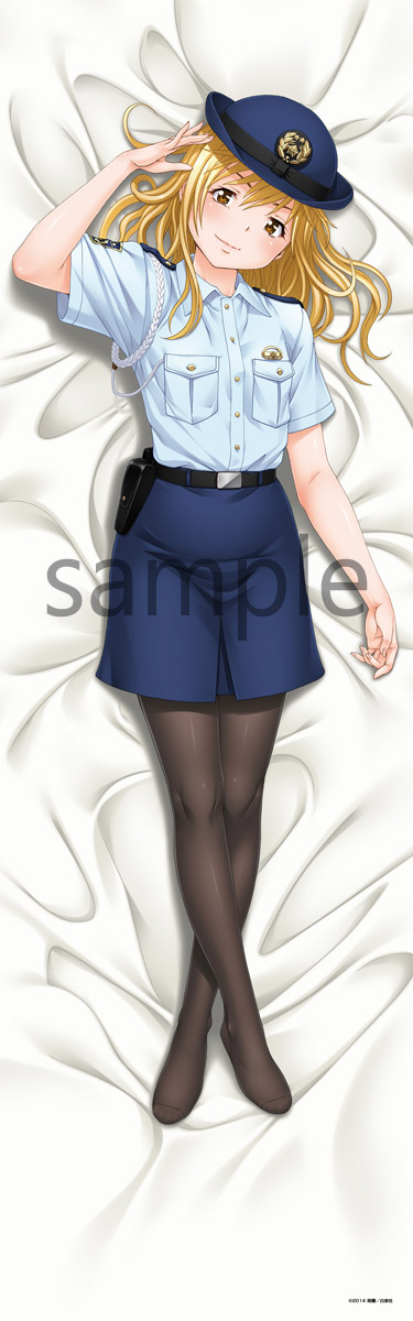 1girl, bed_sheet, blonde_hair, child, cosplay, dakimakura, kaneko_rio, mujaki_no_rakuen