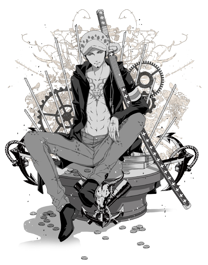 1boy, anchor, denim, doctor, hat, jacket, jeans, male_focus