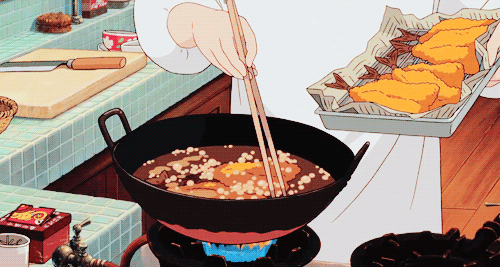 animated, animated_gif, chef, chopsticks, cooking, cutting_board, food, kitchen