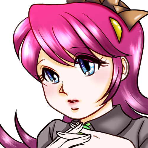 1girl, alternate_color, alternate_eye_color, alternate_hair_color, alternate_skin_color, bangs, blue_eyes, close-up