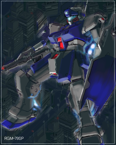 80s, city, colony_interior, gm_(mobile_suit), gm_sniper_ii, gun, gundam, gundam_0080