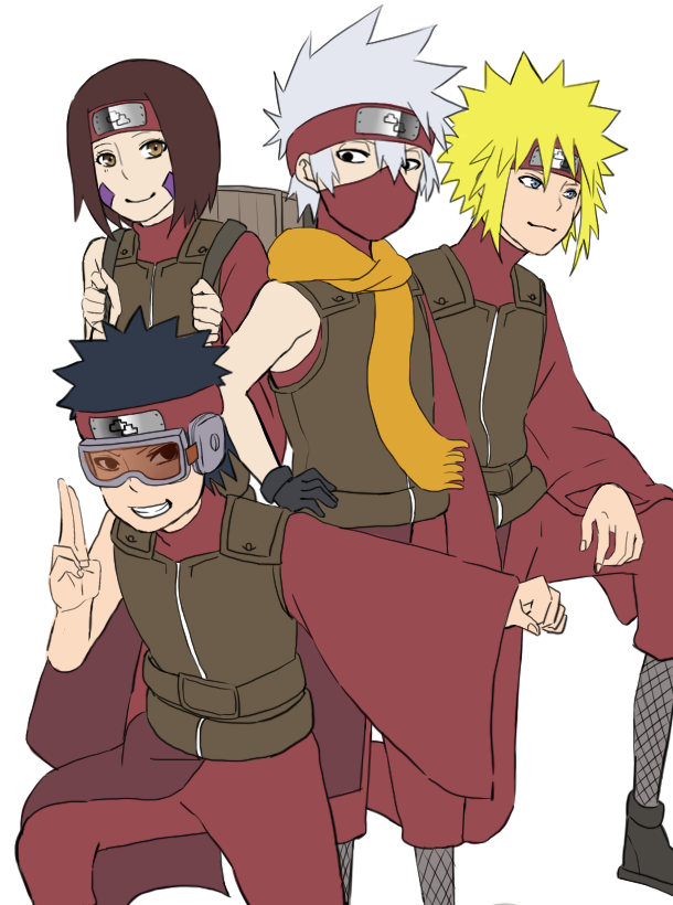 1girl, 3boys, age_difference, black_eyes, black_hair, blonde_hair, blue_eyes, brown_hair