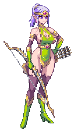 1girl, animated, animated_gif, arrow, bouncing_breasts, bow, breasts, chijoku_no_troll_busters