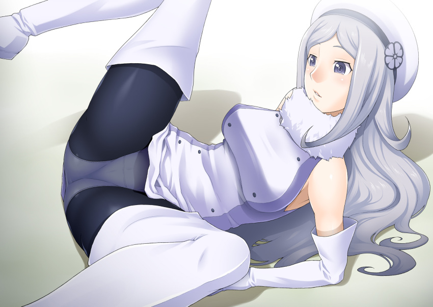 1girl, aila_jyrkiainen, blush, boots, breasts, dress, elbow_gloves, gloves
