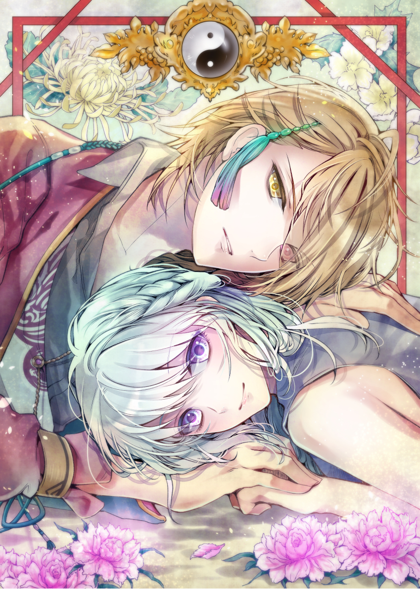 blue_hair, ichige_yoru, l.g.s, taikoubou_(l.g.s), violet_eyes, yousen_(l.g.s)