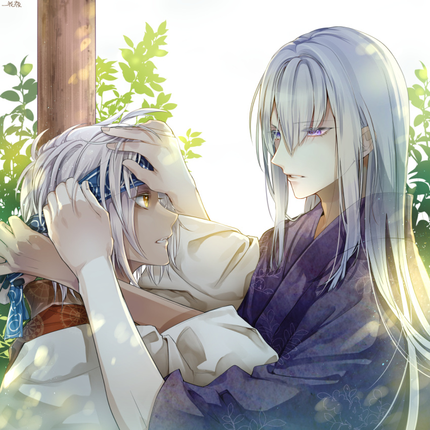 ichige_yoru, kei_(ken_ga_kimi), ken_ga_kimi, kuroba_saneaki, white_hair, yellow_eyes