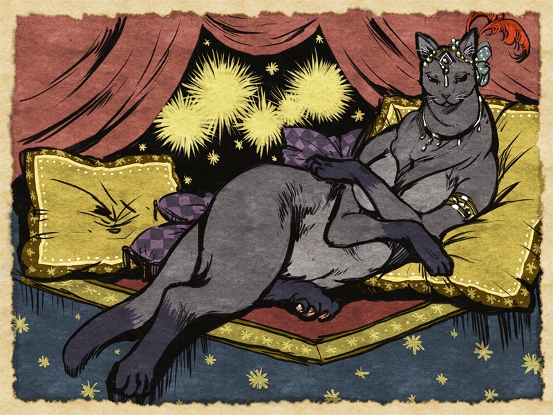 1girl, animal_ears, black_hair, breasts, carpet, cat, cat_ears, collar