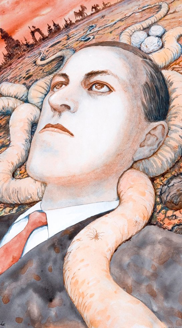 1boy, expressionless, formal, h_p_lovecraft, itou_junji, looking_up, lying, male_focus