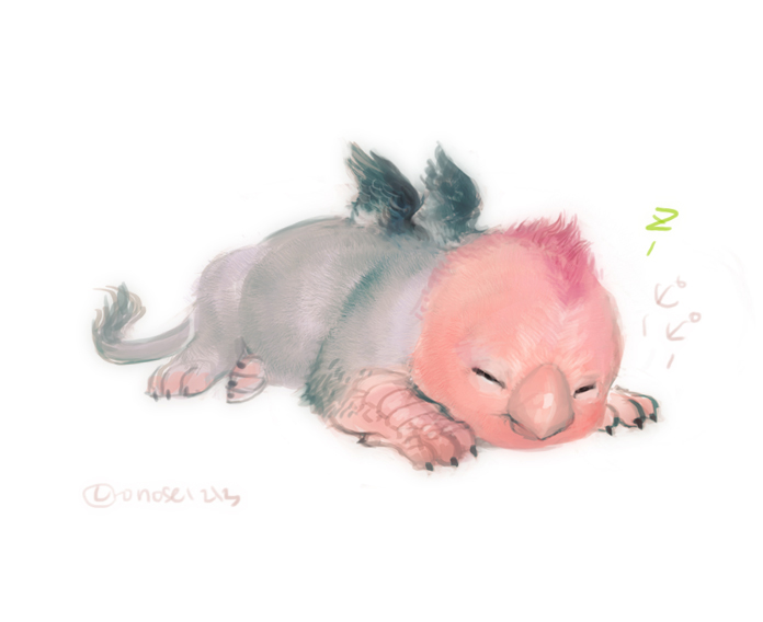 closed_eyes, cockatrice, dragon's_dogma, j_(onose1213), monster, no_humans, sleeping, solo