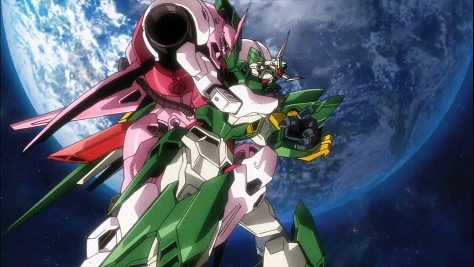 battle, earth, gerbera_tetra, gundam, gundam_build_fighters, mecha, no_humans, planet, screencap, space, wing_gundam_fenice_renascita