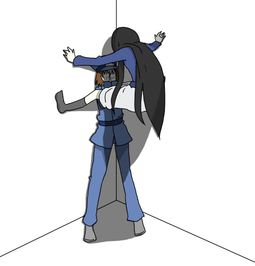 1boy, 1girl, black_hair, brown_hair, cicada_block, covering_face, crossover, funetsuki