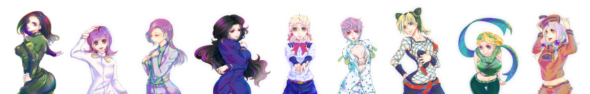 6+girls, absurdres, bruno_buccellati, bruno_bucciarati, bruno_bucciarati_(cosplay), cosplay, erina_pendleton, george_joestar_ii