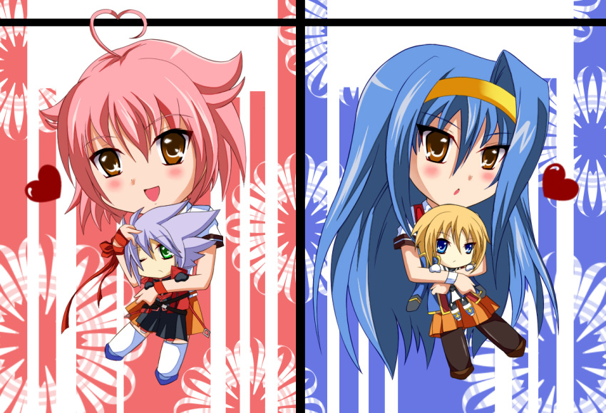 2girls, ahoge, aino_heart, aq_interactive, arc_system_works, arcana_heart, atlus, blazblue