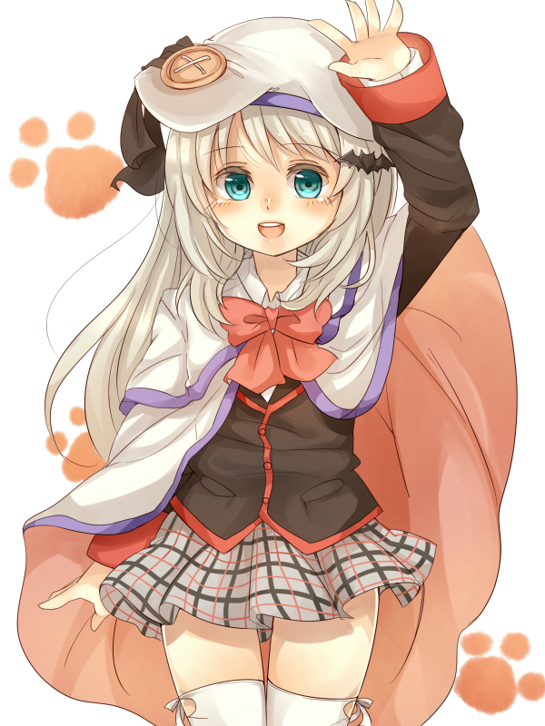 1girl, beret, blue_eyes, cape, hat, little_busters!!, long_hair, mohuta1203
