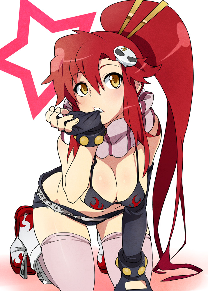 1girl, bikini_top, boots, breasts, cleavage, fingerless_gloves, gloves, long_hair