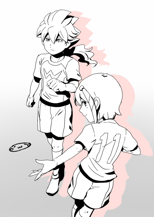 2boys, hair_ornament, hakuryuu_(inazuma_eleven), inazuma_eleven_(series), inazuma_eleven_go, long_hair, looking_back, male_focus